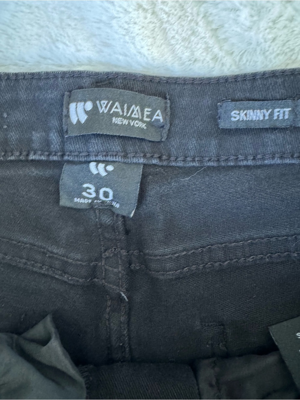 Waimea Distressed Black Men's Skinny Jeans - Picture 8 of 12